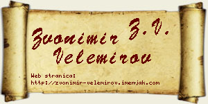 Zvonimir Velemirov vizit kartica